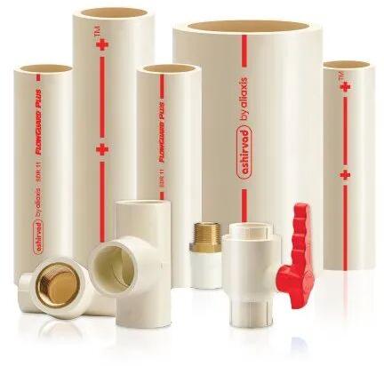 White Cylindrical ashirvad cpvc pipe, for Plumbing, Size : 3/4 inch
