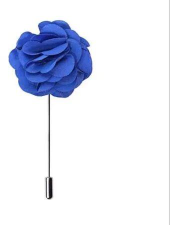 Flower Leonardi Brass Lapel Pin, Color : Blue