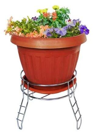 Stainless Steel Flower Pot Stand, Shape : Round