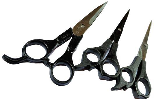 HAIR CUTTING SCISSORS (PLASTIC HANDLE), for Parlour, Size : 6inch