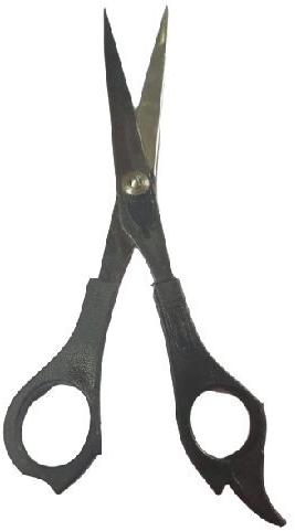 HAIR CUTTING WITH BLACK COTTED SCISSORS(PLASTIC HANDLE)