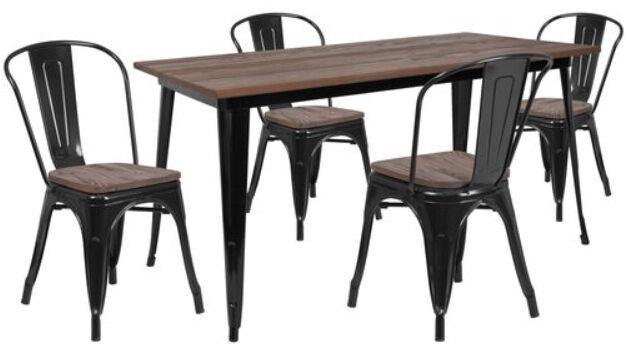 Rajtai Set of 4 Chairs and 1 Table Dining Height For Cafe / Restaurant