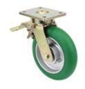 Muvtons 200X50mm Forged Kingpinless Swivel Castors Low Effort Ergonomic Polyurethan wheels