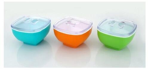 Pexon Square Airtight Plastic Bowl, Color : Orange, Green, Blue, Etc