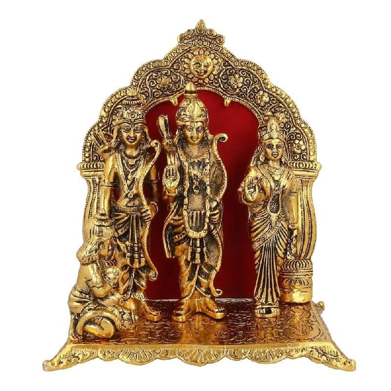 Color Coated Brass Ram Darbar Statue, Color : Golden