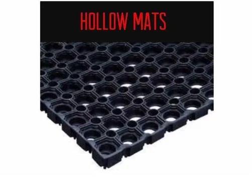 Rubber Ring Hollow Mats, for Outdoor, Floor, Color : Black