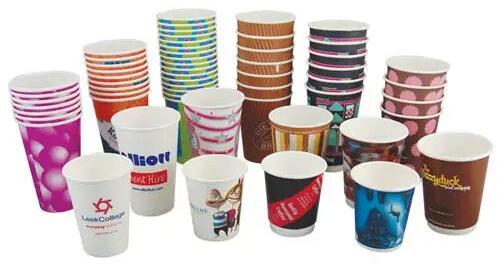 Natural All Disposable Paper Cup, For Coffee, Cold Drinks, Tea, Technics : Machine Made