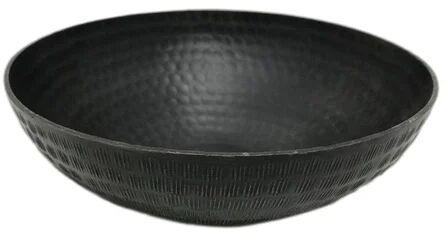 Oval aluminium Kadai, Color : Black