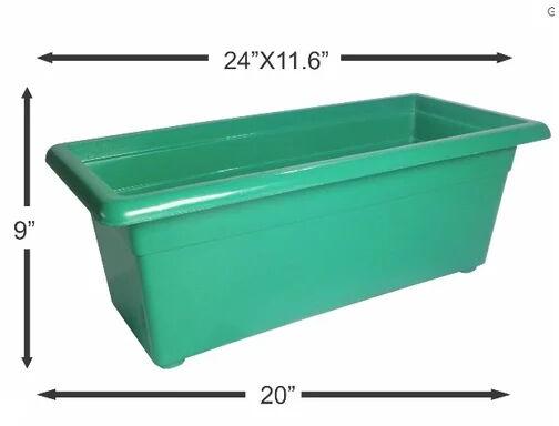 GTC Green Plastic Window Box Planter, Shape : Rectangular