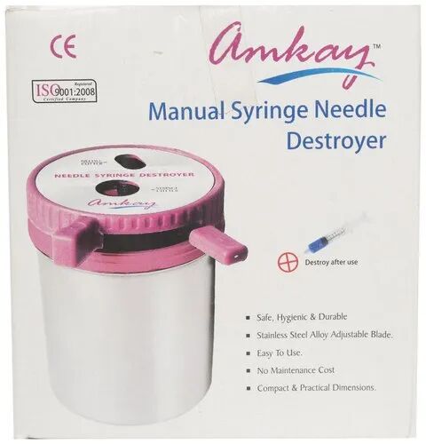 Manual Syringe Needle Destroyer, Packaging Type : Box