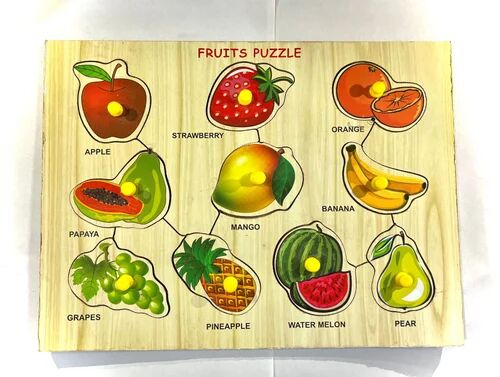 Multi Kids Wooden Fruit Tray Puzzle