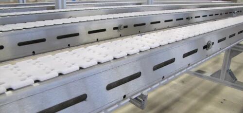 Industrial Slat Conveyors, Material:Stainless Steel