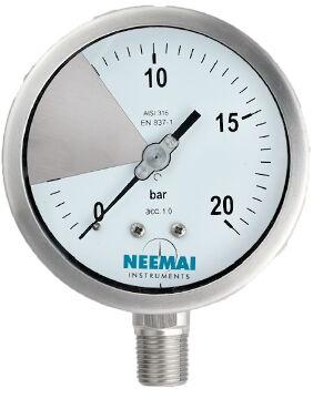 STAINLESS STEEL SOLID FRONT SAFETY PRESSURE GAUGE