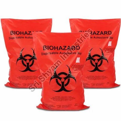Plain Printed Plastic Biohazard Red Bags, for Packaging, Shopping, Plastic Type : Virgin