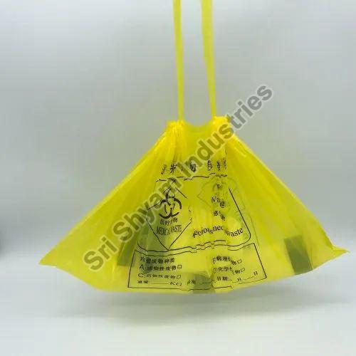 LDPE Plain Printed Biohazard Yellow Potali Bags, for Commercial, Plastic Type : Virgin