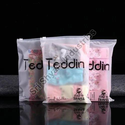 Ldpe Garment Slider Zip Bag, for Shopping, Packaging, Size : Customised