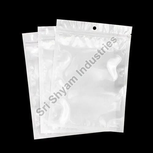 Opaque Hang Hole Zipper Packaging Bag, Size : 12x6 inch