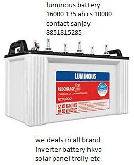 Luminous Inverter Batteries, For Industrial Use, Home Use, Load Capacity : 750w