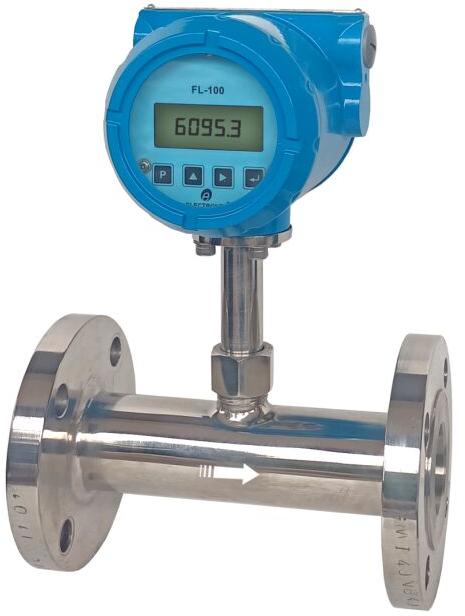 Electric Powder Coated Stainless Steel Turbine Flow Meter, For Industrial, Water Chemicals, Model Number : Fl-100