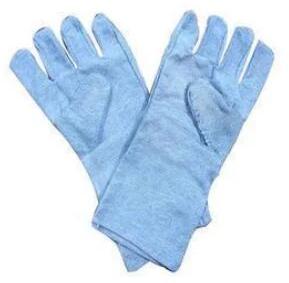 Blue Plain Hand Gloves, for Industry, Construction, General maintenance, Size : 12 inch