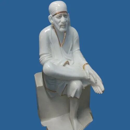 Marble Plain Sai Baba Statue, Color : White
