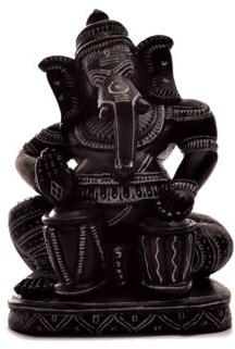 Non Printed Black Stone Lord Ganesh, for Home, Office, Style : Religious