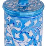 Ceramic Blue Pottery Pickle Jar