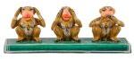 Gandhi Ji Three Monkey, Color : Natural Wooden