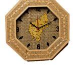Round Bamboo Clock, Color : Beige