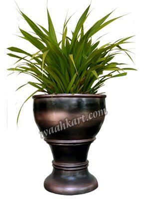 flower pot in brownish black colour