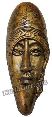 Lady face bastar art wall mount, Color : bronze