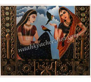 Rajasthani Royal Lady Mural Painting