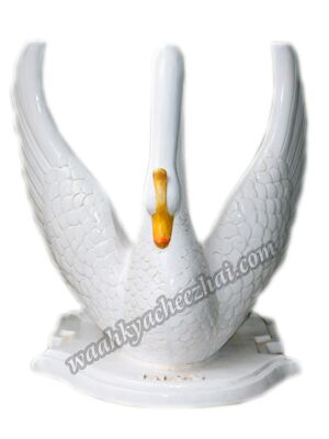 Spiritual white swan statue