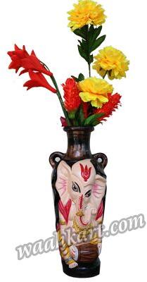 Vibrant look ganesha face flower pot