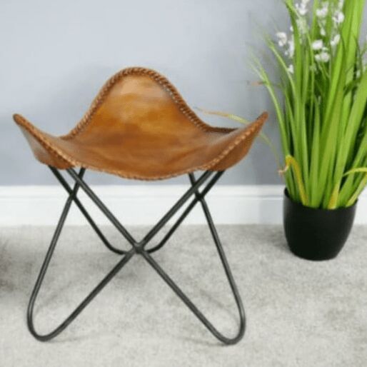 Butterfly Leather Stools, Style : Handmade