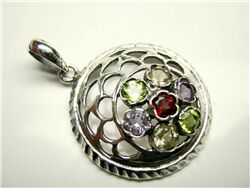 AMETHYST GARNET CITRINE PERIDOT FACET PENDANT