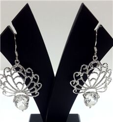 CRYSTAL QUARTZ FACET EARRINGS, Style : DANGLE