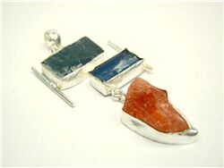 KYANITE AND SUNSTONE ROUGH PENDANT