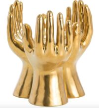 WB inc Handshape Brass Vase, for Home Decoration, Packaging Type : brown export quality boxes