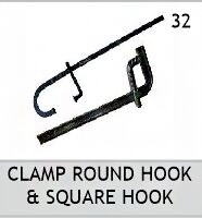Clamp Round Hook & Square Hook, for Scarves, Hanging Clothes, Size : 5inch