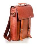 Leather Rucksack with 1 pocket waxed brown