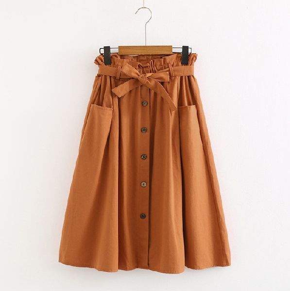 A Line Rust Semi formal Skirt, Feature : Anti-Wrinkle