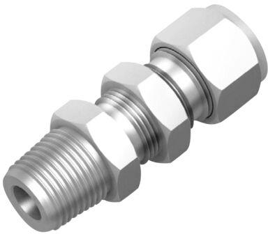 Carbon Steel Bulkhead Male Connector, for Industrial, Fittings, Feature : Durable, High Tensile Strength