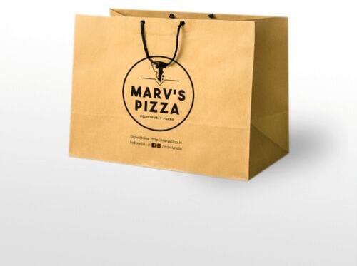 Printed Kraft Paper Carry Bag, Size : 10x10x4 inch