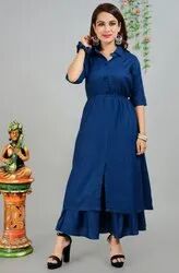 Cotton Solid Kurta Palazzo Suit, Color : All