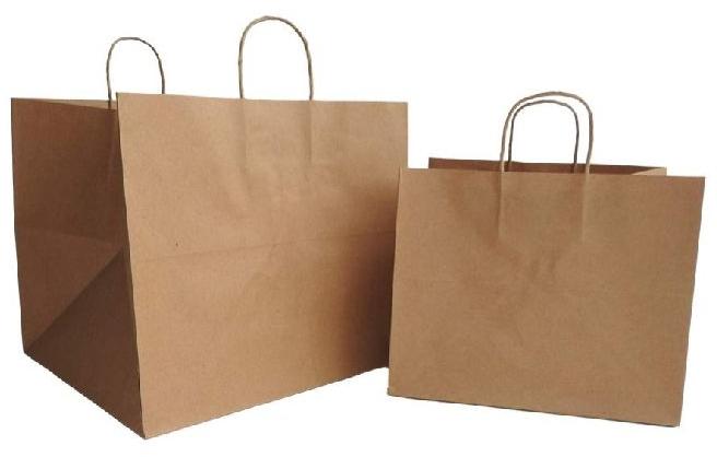 OT Bleached Kraft Paper Carry Bag, Size : All size preferred