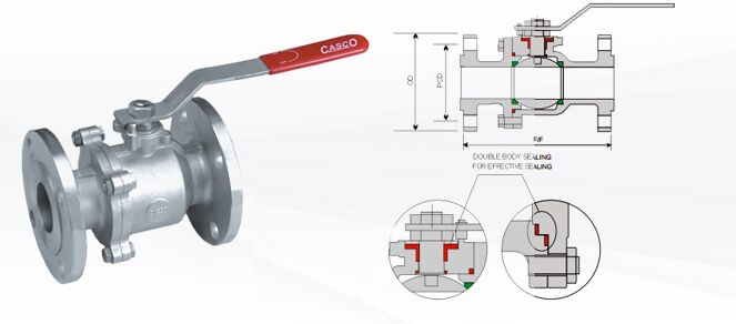 2 Piece Flange End Full Bore Ball Valve