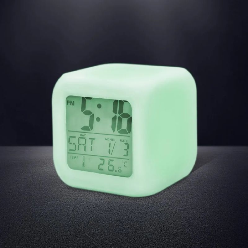 Plastic Digital Alarm Clock, Color : Multi Colour