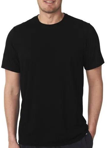 Plain Mens Cotton T Shirt, Color : Black