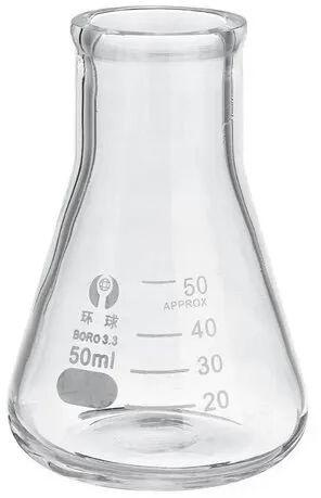 Transparent Glass Conical Flask, for Chemical Laboratory, Packaging Type : Box